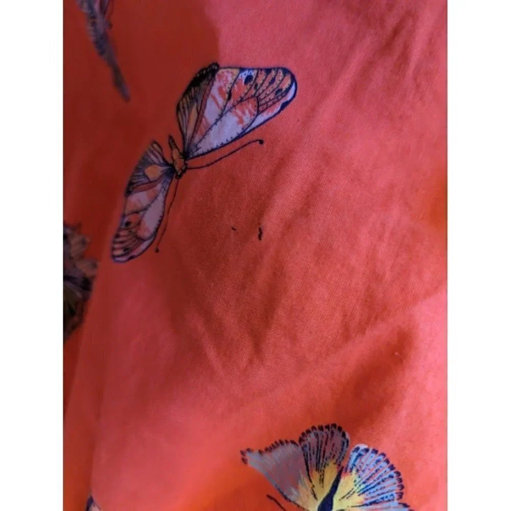Gap Baby Orange Butterfly Print Sleeveless Summer Cotton Dress Toddler Size 3